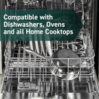 Hybrid Nonstick 6-Piece Pot Set with 2 Silicone Trivets, 2, 3, and 8-Quart Pots with Tempered Glass Lids, Stay-Cool Handles, Dishwasher-Friendly, Induction Ready, Compatible with All Cooktops