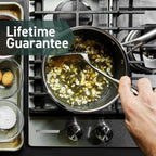 Hybrid Nonstick 6-Piece Pot Set with 2 Silicone Trivets, 2, 3, and 8-Quart Pots with Tempered Glass Lids, Stay-Cool Handles, Dishwasher-Friendly, Induction Ready, Compatible with All Cooktops