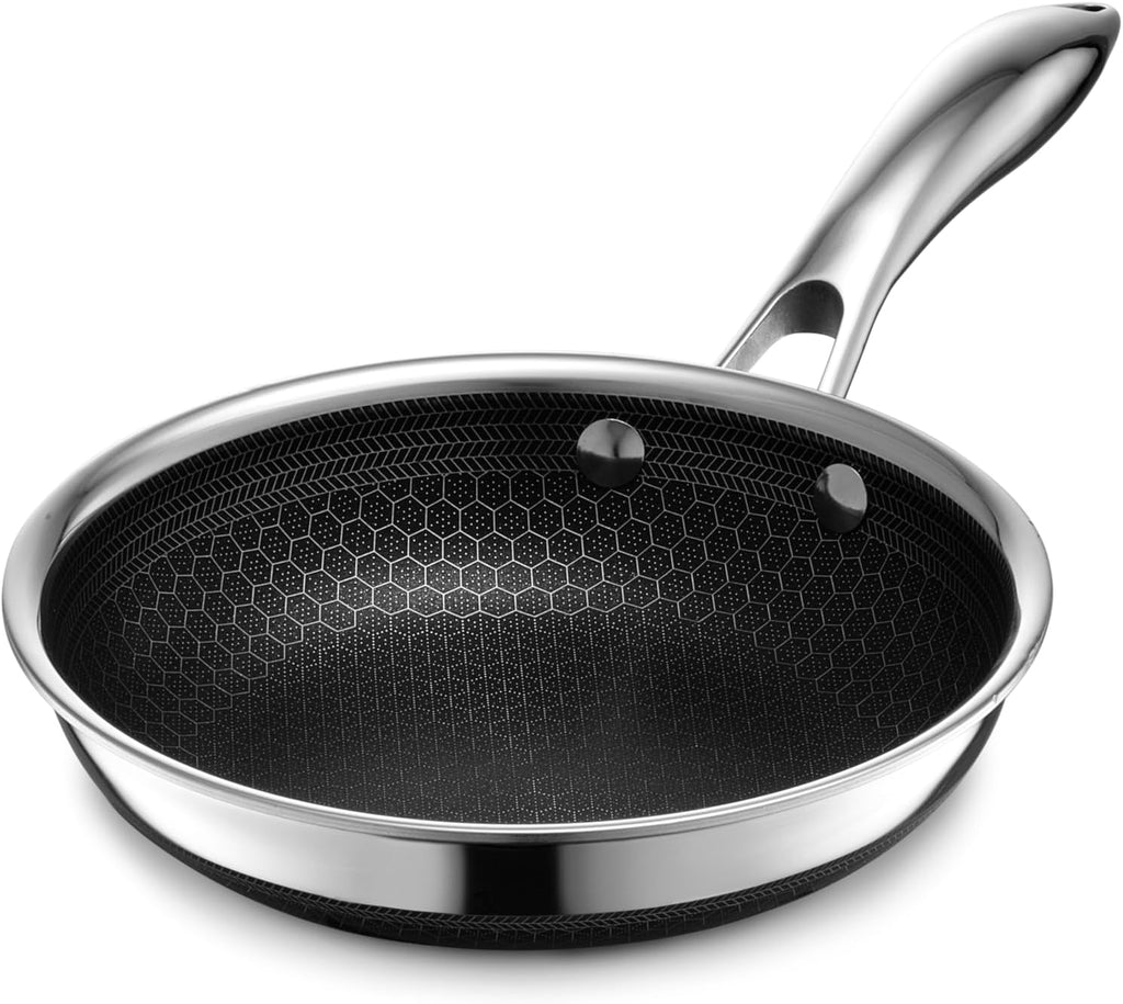 Hybrid Nonstick 8-Inch Frying Pan, Stay-Cool Handle, Dishwasher-Friendly, Oven-Safe Up to 900°F, Induction Ready, Compatible with All Cooktops