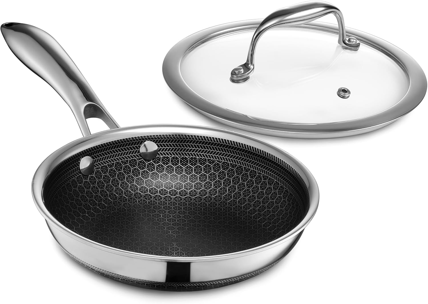 Hybrid Nonstick 8-Inch Frying Pan, Stay-Cool Handle, Dishwasher-Friendly, Oven-Safe Up to 900°F, Induction Ready, Compatible with All Cooktops