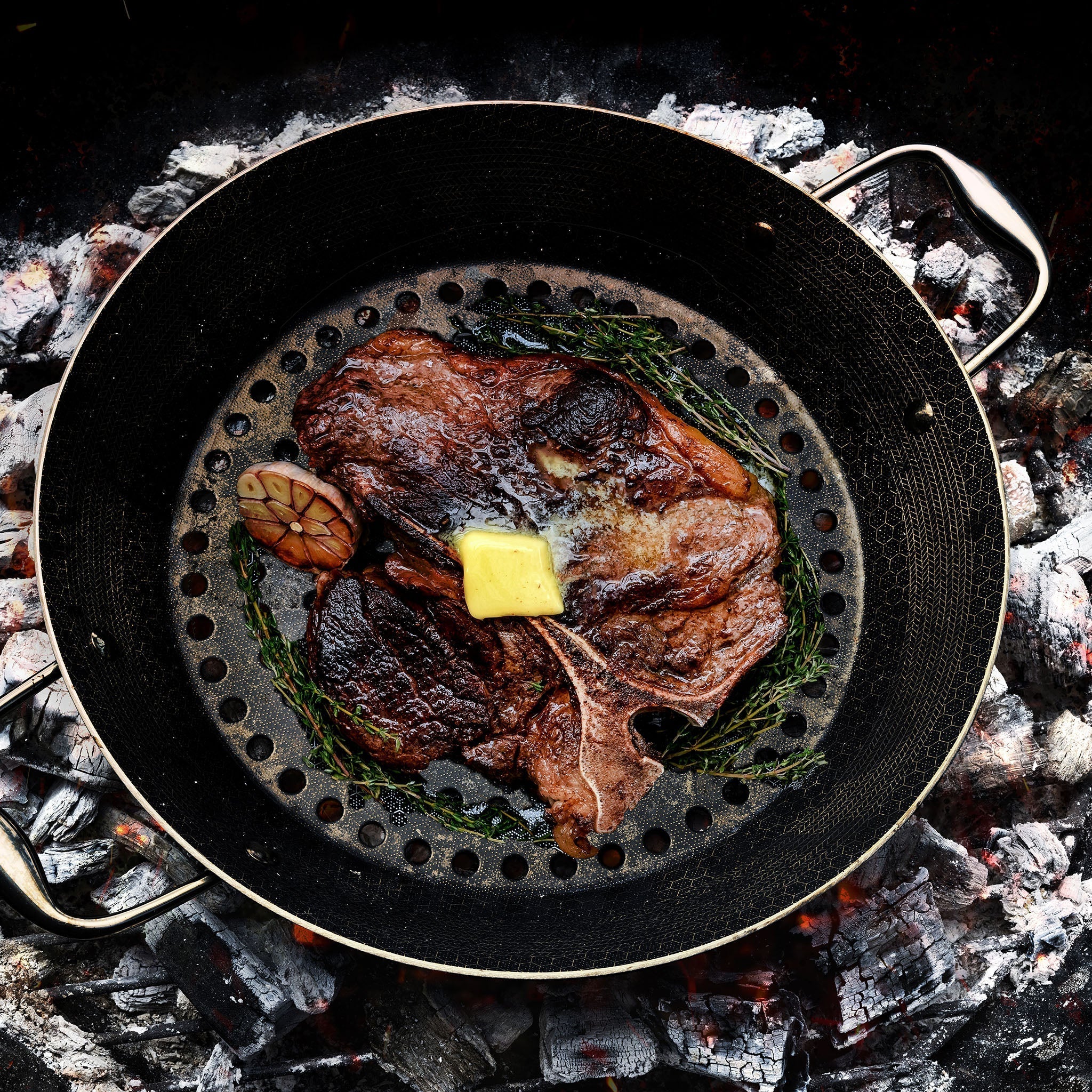 BBQ Grill Pan + Meat Cleaver Bundle