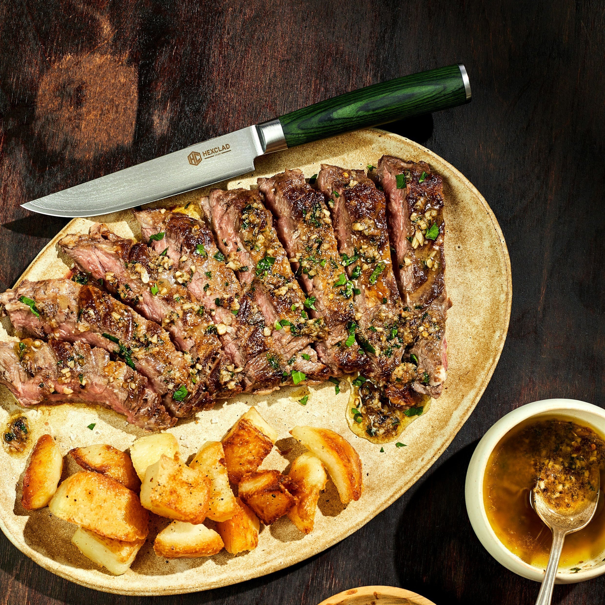 Damascus Steel Steak Knife Set, 8-pc