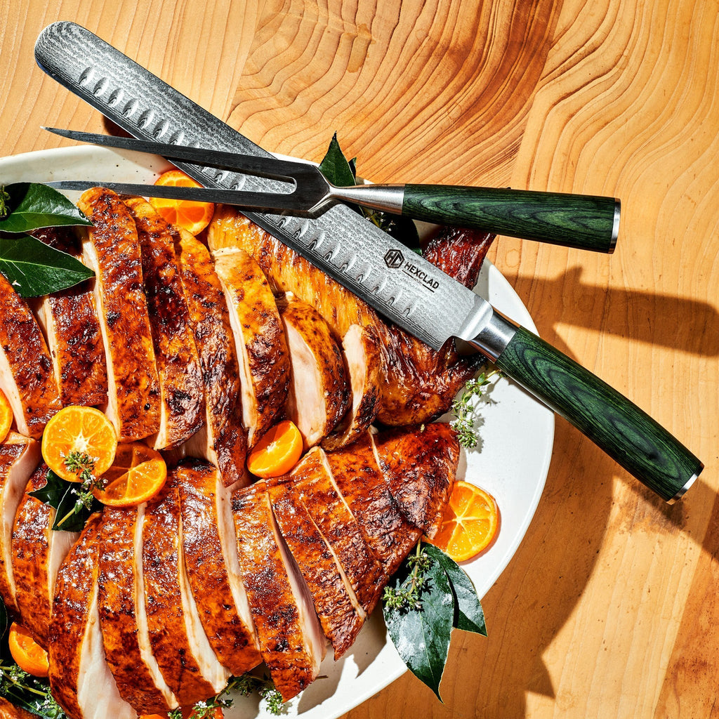 Damascus Steel Carving Set, 2-pc