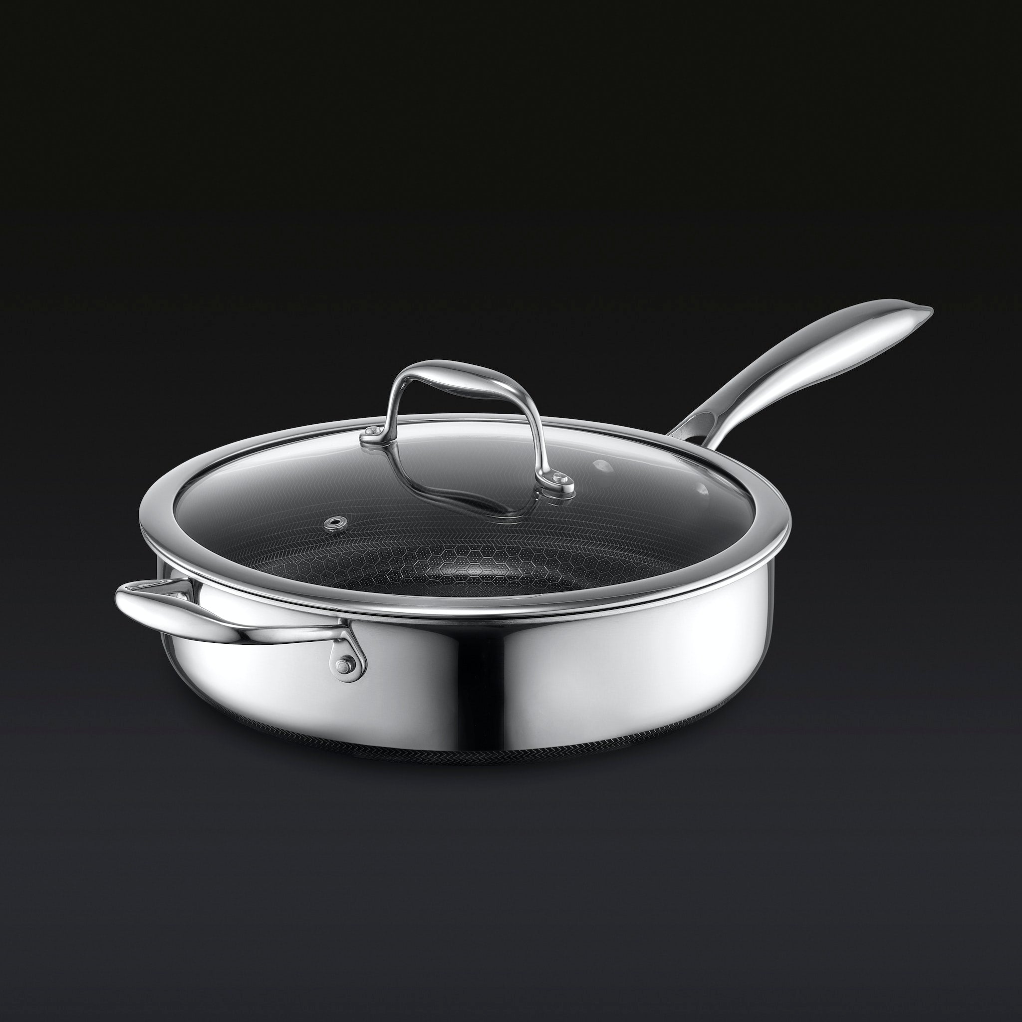 Hybrid Deep Sauté Pan with Lid, 3.3-Qt
