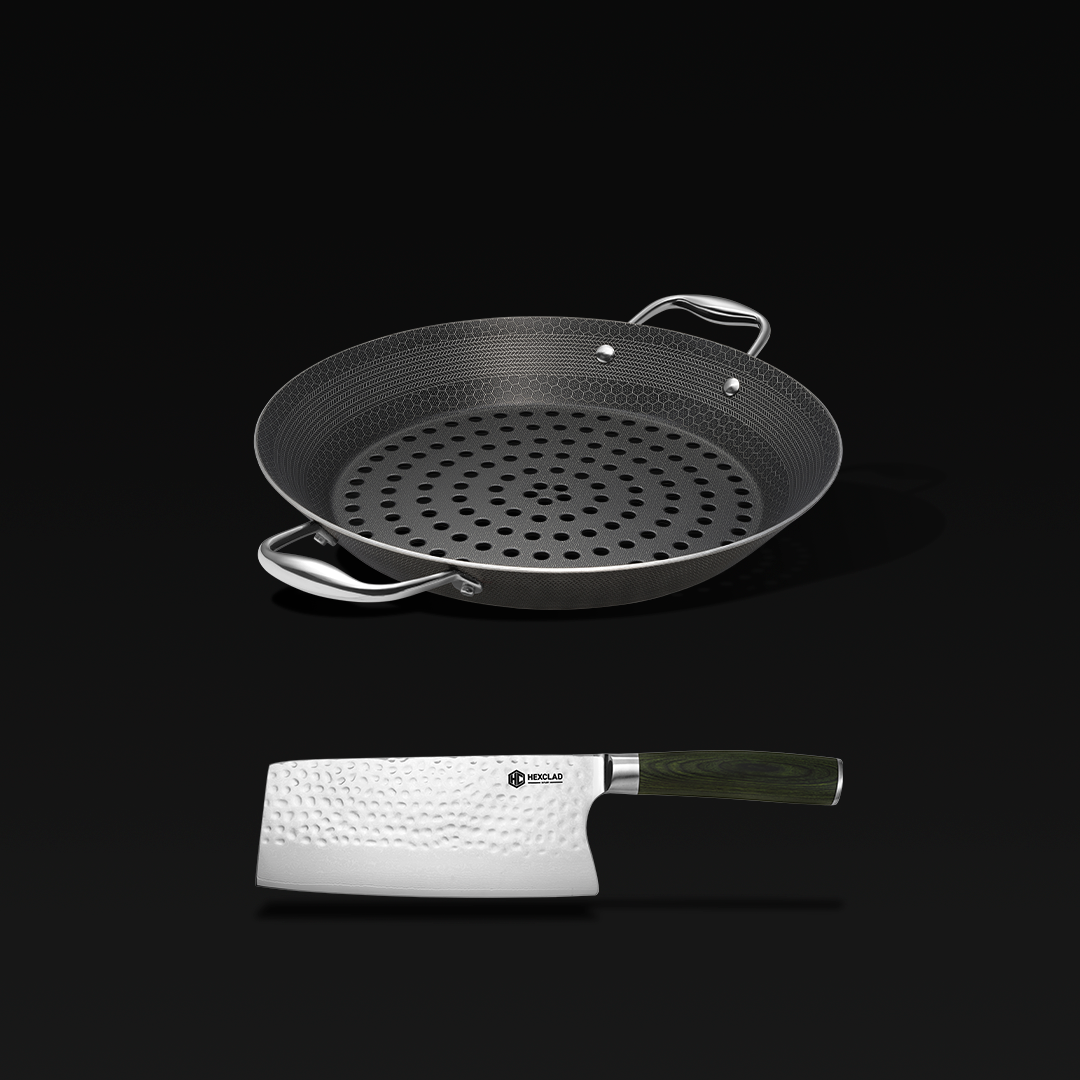 BBQ Grill Pan + Meat Cleaver Bundle